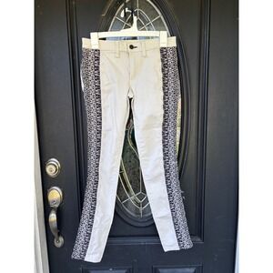Rag & Bone Skinny Jeans Cream Black Lace Tuxedo Stripe Slim Fit Pants